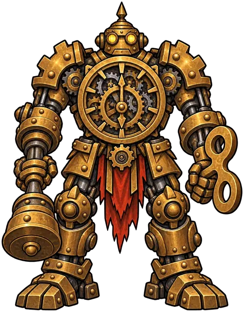 The Great Regulator, region boss of the Clockwork Tower, a giant of brass and gears