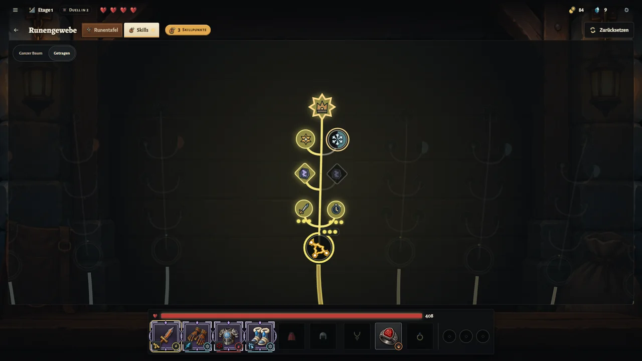 Close-up of one branch of the Crown: Chain Lightning with learned nodes up to its completion.